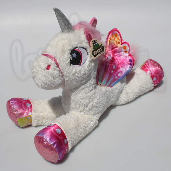 Postkarten Grusskarten Und Mehr Dinotoys Pegasus Unicorn Flauschig Weiss Pluesch Einhorn Liegend Groesse 45 Cm